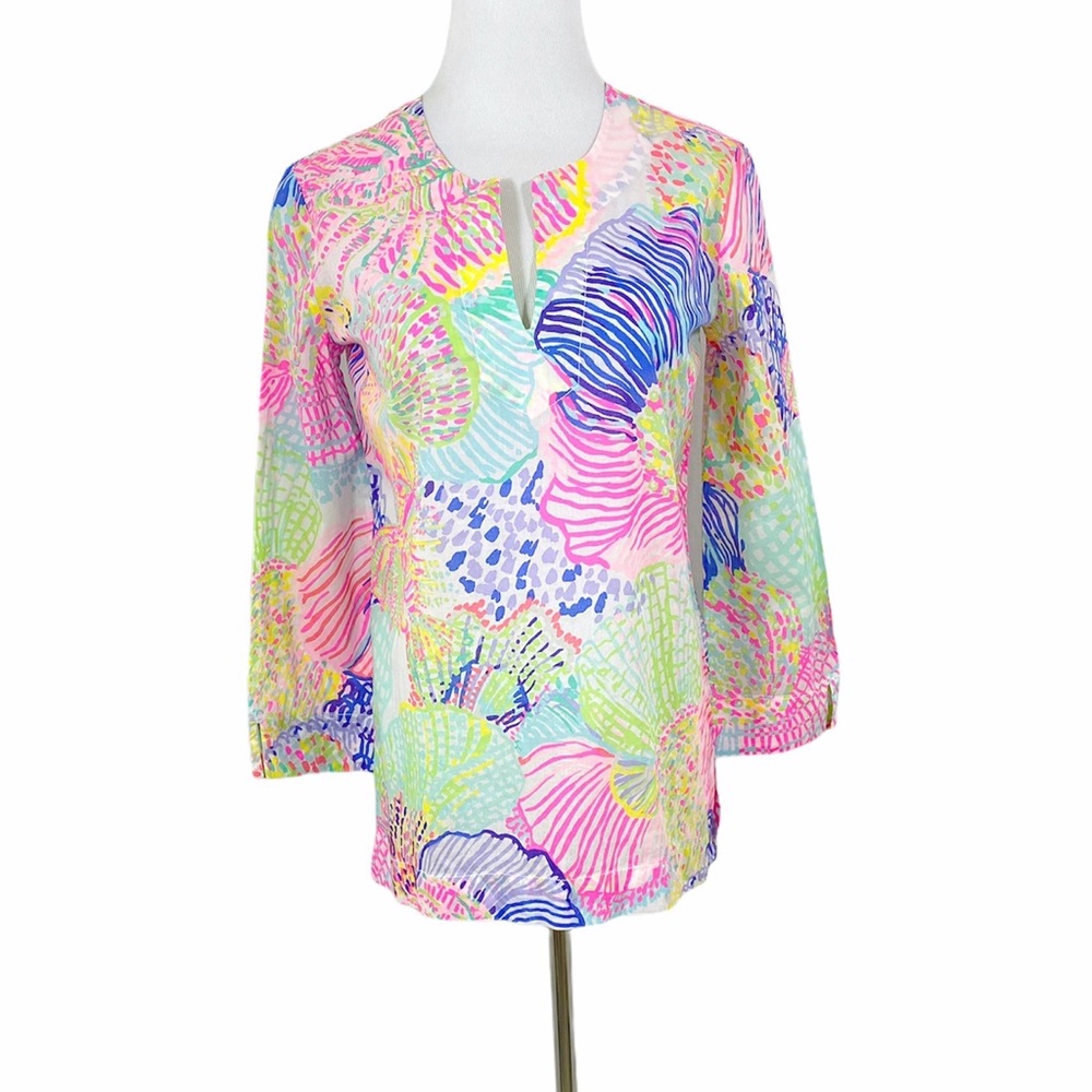 Lilly Pulitzer Amelia Island Tunic Top Roar of the Seas Sz XS